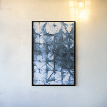 Kanari IV Indigo by Melissa Averinos. shown as a paper print in a black flame. Available as a archival giclee rolled canvas, fine art paper, or poster print. SKU 43116h.
