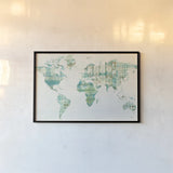 Kanari Map by Melissa Averinos. shown as a paper print in a black flame. Available as a archival giclee rolled canvas, fine art paper, or poster print. SKU 43215i.