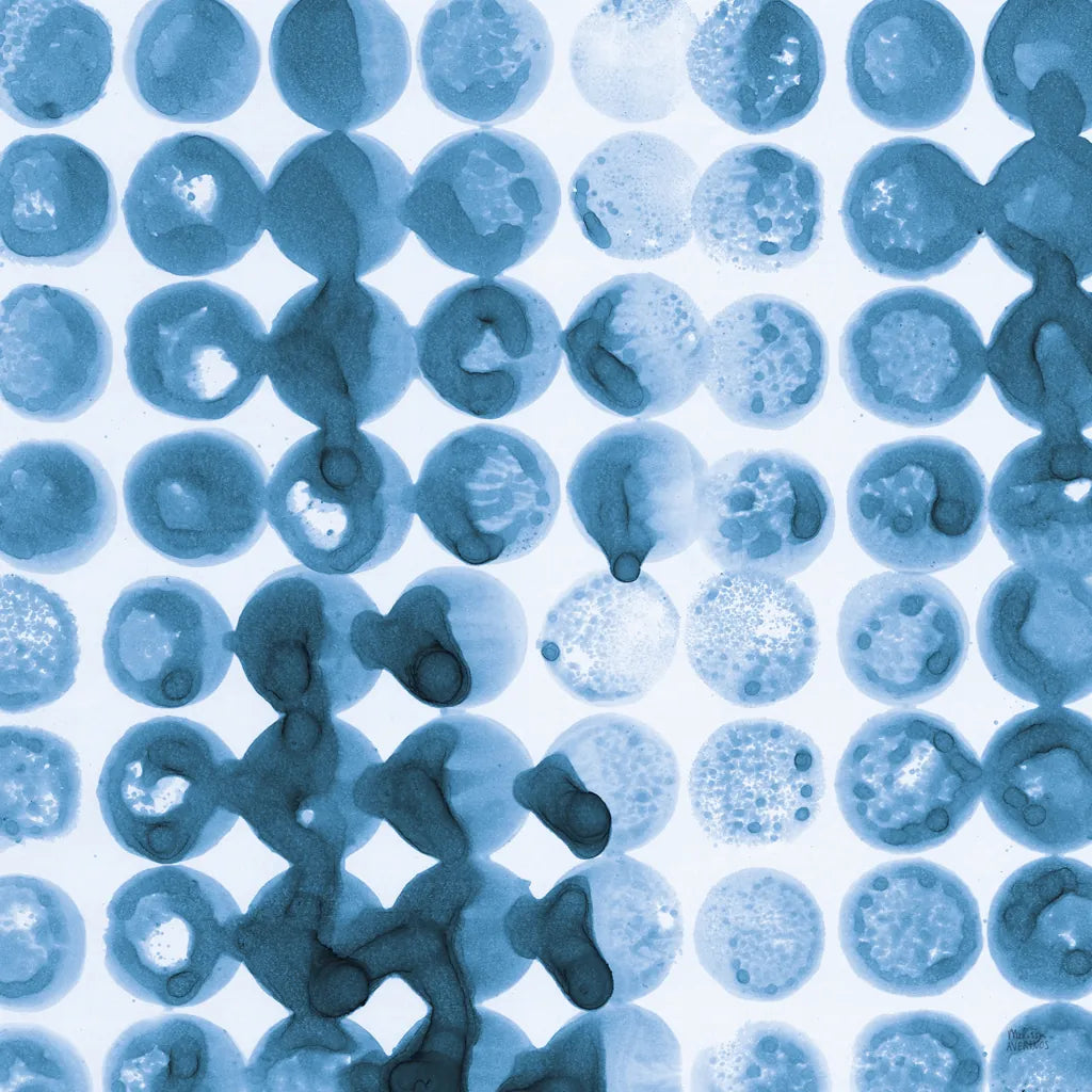 Kanari Square I Indigo by Melissa Averinos. SKU 43111a. Archival Giclee Fine art print for wall decor.