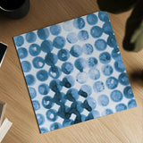 Kanari Square I Indigo by Melissa Averinos. Shown as a detailed flat fine art print, highlighting archival giclee quality. Available as an archival giclee rolled canvas, fine art paper, or poster print. SKU 43111a.