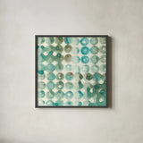 Kanari Square II by Melissa Averinos. Shown in a sleek black glass frame for a contemporary gallery look. Available as an archival giclee rolled canvas, fine art paper, or poster print. SKU 42881a.