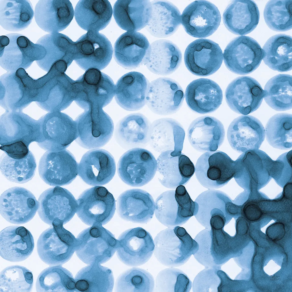 Kanari Square II Indigo by Melissa Averinos. SKU 43112a. Archival Giclee Fine art print for wall decor.