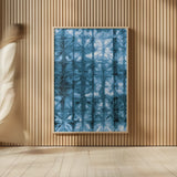 Kanari V Indigo by Melissa Averinos. shown as over sized large wall art. Available as an archival giclee rolled canvas, fine art paper, or poster print. SKU 43117h.