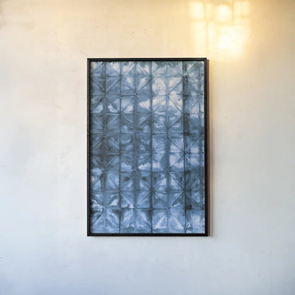 Kanari V Indigo by Melissa Averinos. shown as a paper print in a black flame. Available as a archival giclee rolled canvas, fine art paper, or poster print. SKU 43117h.