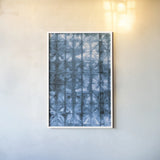 Kanari V Indigo by Melissa Averinos. shown as a paper print in a white frame. Available as a archival giclee rolled canvas, fine art paper, or poster print. SKU 43117h.