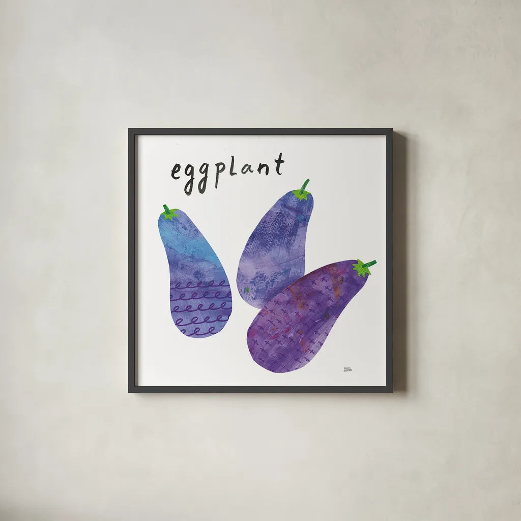 Kitchen Garden I by Melissa Averinos. Shown in a sleek black glass frame for a contemporary gallery look. Available as an archival giclee rolled canvas, fine art paper, or poster print. SKU 33384a.