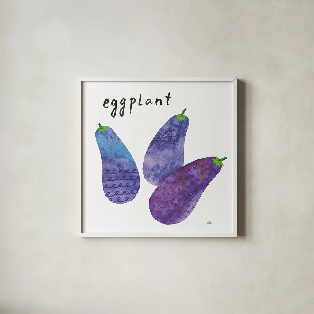 Kitchen Garden I by Melissa Averinos. Shown in a crisp white glass frame for a clean and minimalist style. Available as an archival giclee rolled canvas, fine art paper, or poster print. SKU 33384a.