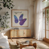 Kitchen Garden I Cream by Melissa Averinos. Shown in a natural wood frame in a cozy modern living room. Available as an archival giclee rolled canvas, fine art paper, or poster print. SKU 35522a.