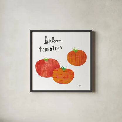 Kitchen Garden II by Melissa Averinos. Shown in a sleek black glass frame for a contemporary gallery look. Available as an archival giclee rolled canvas, fine art paper, or poster print. SKU 33385a.