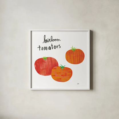 Kitchen Garden II by Melissa Averinos. Shown in a crisp white glass frame for a clean and minimalist style. Available as an archival giclee rolled canvas, fine art paper, or poster print. SKU 33385a.