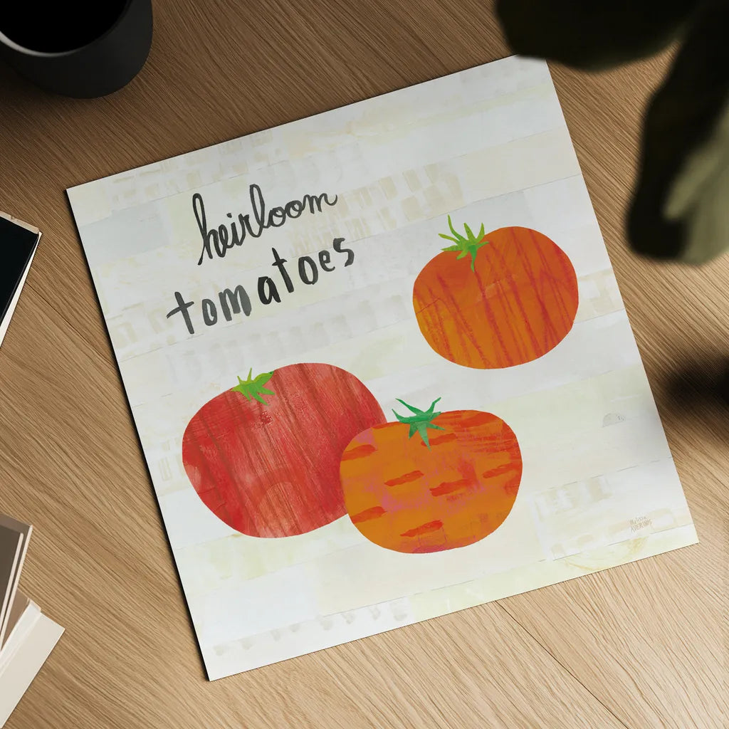 Kitchen Garden II Cream by Melissa Averinos. Shown as a detailed flat fine art print, highlighting archival giclee quality. Available as an archival giclee rolled canvas, fine art paper, or poster print. SKU 35523a.