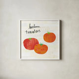Kitchen Garden II Cream by Melissa Averinos. Shown in a crisp white glass frame for a clean and minimalist style. Available as an archival giclee rolled canvas, fine art paper, or poster print. SKU 35523a.