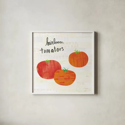 Kitchen Garden II Cream by Melissa Averinos. Shown in a crisp white glass frame for a clean and minimalist style. Available as an archival giclee rolled canvas, fine art paper, or poster print. SKU 35523a.