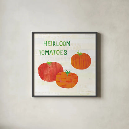 Kitchen Garden II v2 by Melissa Averinos. Shown in a sleek black glass frame for a contemporary gallery look. Available as an archival giclee rolled canvas, fine art paper, or poster print. SKU 56979a.