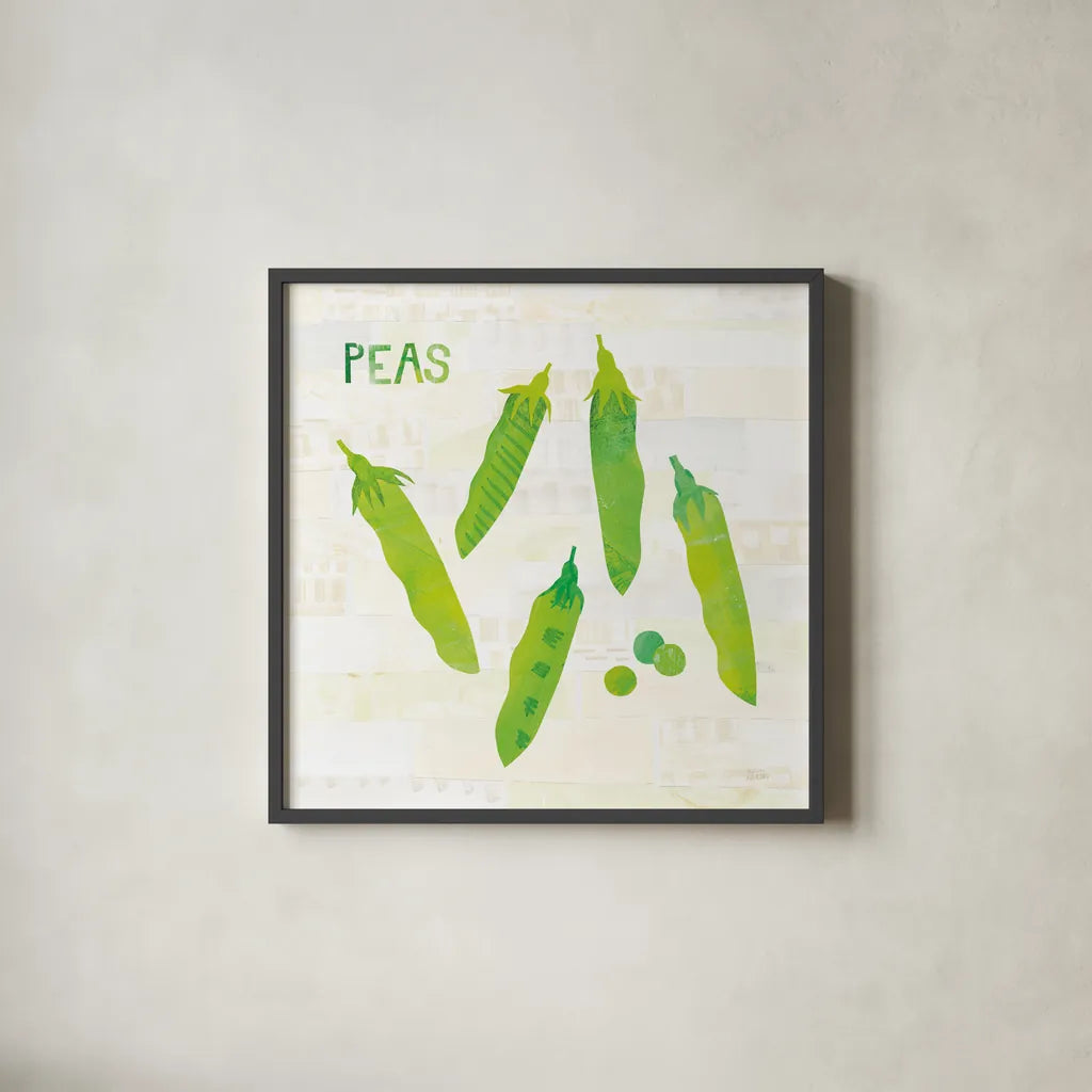 Kitchen Garden III v2 by Melissa Averinos. Shown in a sleek black glass frame for a contemporary gallery look. Available as an archival giclee rolled canvas, fine art paper, or poster print. SKU 56980a.