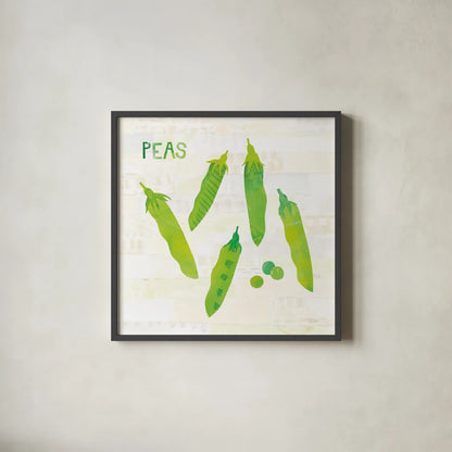 Kitchen Garden III v2 by Melissa Averinos. Shown in a sleek black glass frame for a contemporary gallery look. Available as an archival giclee rolled canvas, fine art paper, or poster print. SKU 56980a.