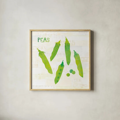 Kitchen Garden III v2 by Melissa Averinos. Shown in a natural wood glass frame for a timeless modern aesthetic. Available as an archival giclee rolled canvas, fine art paper, or poster print. SKU 56980a.