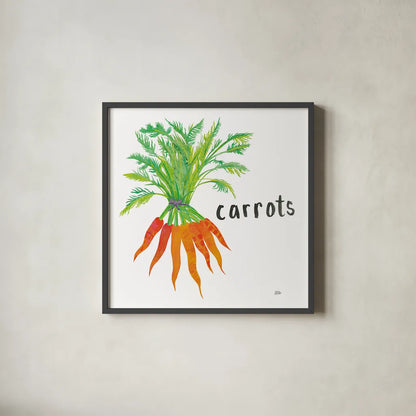 Kitchen Garden IV by Melissa Averinos. Shown in a sleek black glass frame for a contemporary gallery look. Available as an archival giclee rolled canvas, fine art paper, or poster print. SKU 33387a.