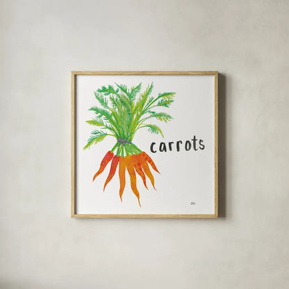 Kitchen Garden IV by Melissa Averinos. Shown in a natural wood glass frame for a timeless modern aesthetic. Available as an archival giclee rolled canvas, fine art paper, or poster print. SKU 33387a.