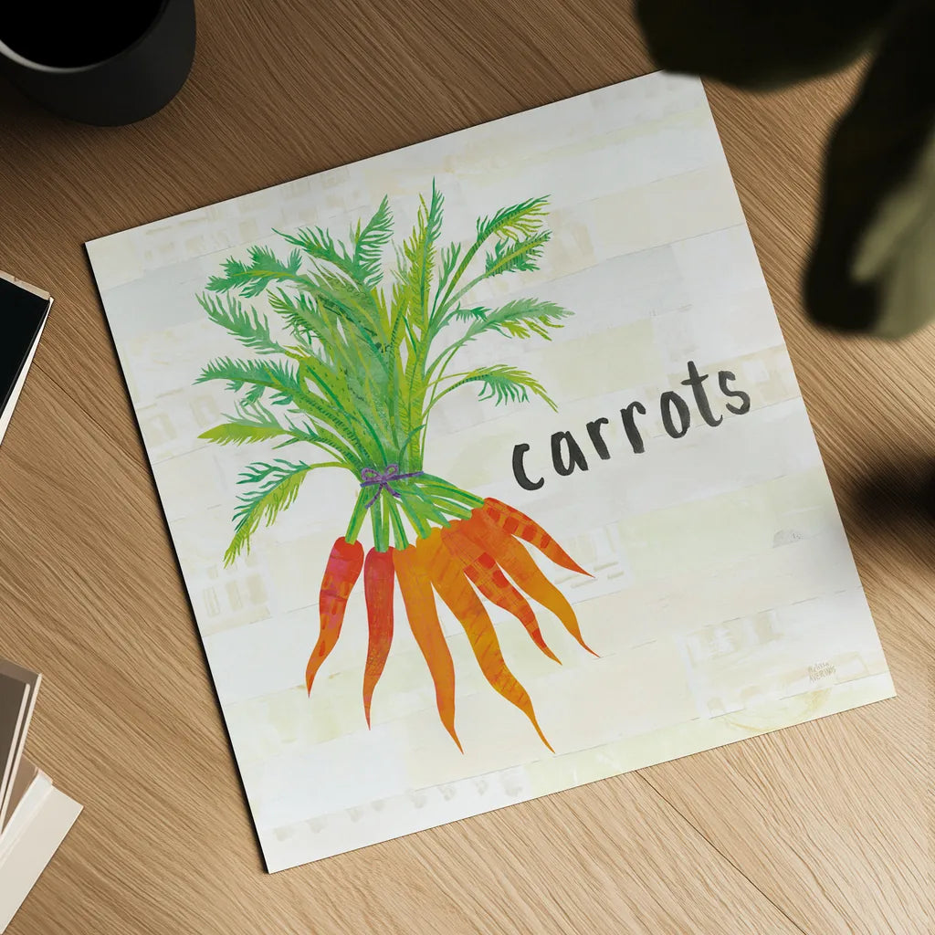 Kitchen Garden IV Cream by Melissa Averinos. Shown as a detailed flat fine art print, highlighting archival giclee quality. Available as an archival giclee rolled canvas, fine art paper, or poster print. SKU 35525a.