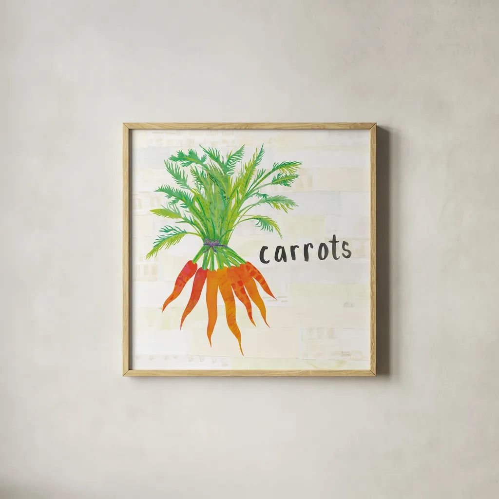 Kitchen Garden IV Cream by Melissa Averinos. Shown in a natural wood glass frame for a timeless modern aesthetic. Available as an archival giclee rolled canvas, fine art paper, or poster print. SKU 35525a.