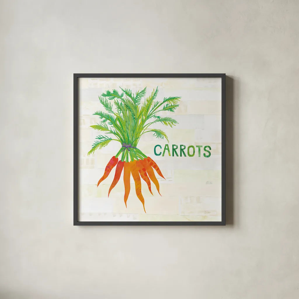 Kitchen Garden IV v2 by Melissa Averinos. Shown in a sleek black glass frame for a contemporary gallery look. Available as an archival giclee rolled canvas, fine art paper, or poster print. SKU 56981a.
