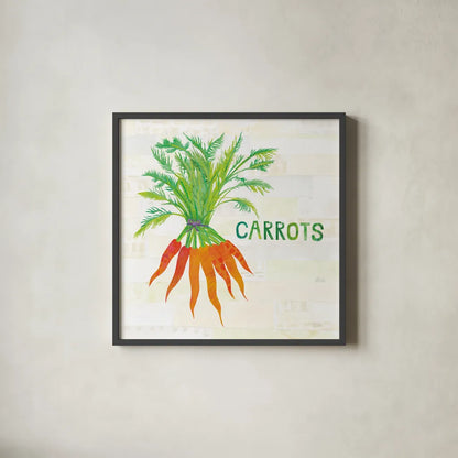 Kitchen Garden IV v2 by Melissa Averinos. Shown in a sleek black glass frame for a contemporary gallery look. Available as an archival giclee rolled canvas, fine art paper, or poster print. SKU 56981a.