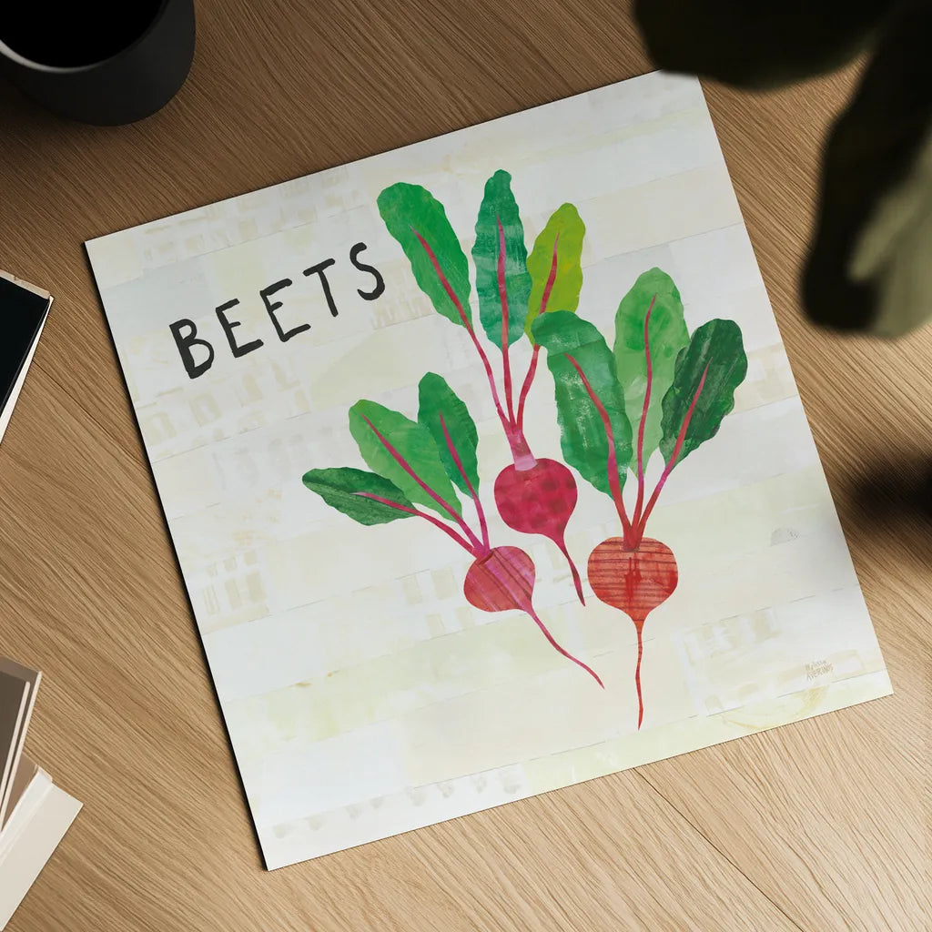 Kitchen Garden V Cream by Melissa Averinos. Shown as a detailed flat fine art print, highlighting archival giclee quality. Available as an archival giclee rolled canvas, fine art paper, or poster print. SKU 35526a.