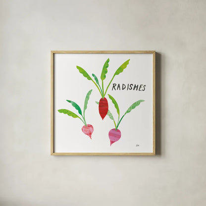 Kitchen Garden VI by Melissa Averinos. Shown in a natural wood glass frame for a timeless modern aesthetic. Available as an archival giclee rolled canvas, fine art paper, or poster print. SKU 33389a.