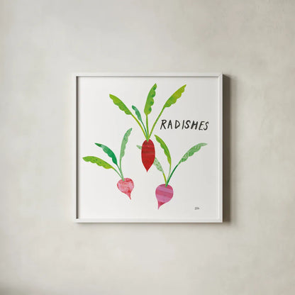 Kitchen Garden VI by Melissa Averinos. Shown in a crisp white glass frame for a clean and minimalist style. Available as an archival giclee rolled canvas, fine art paper, or poster print. SKU 33389a.