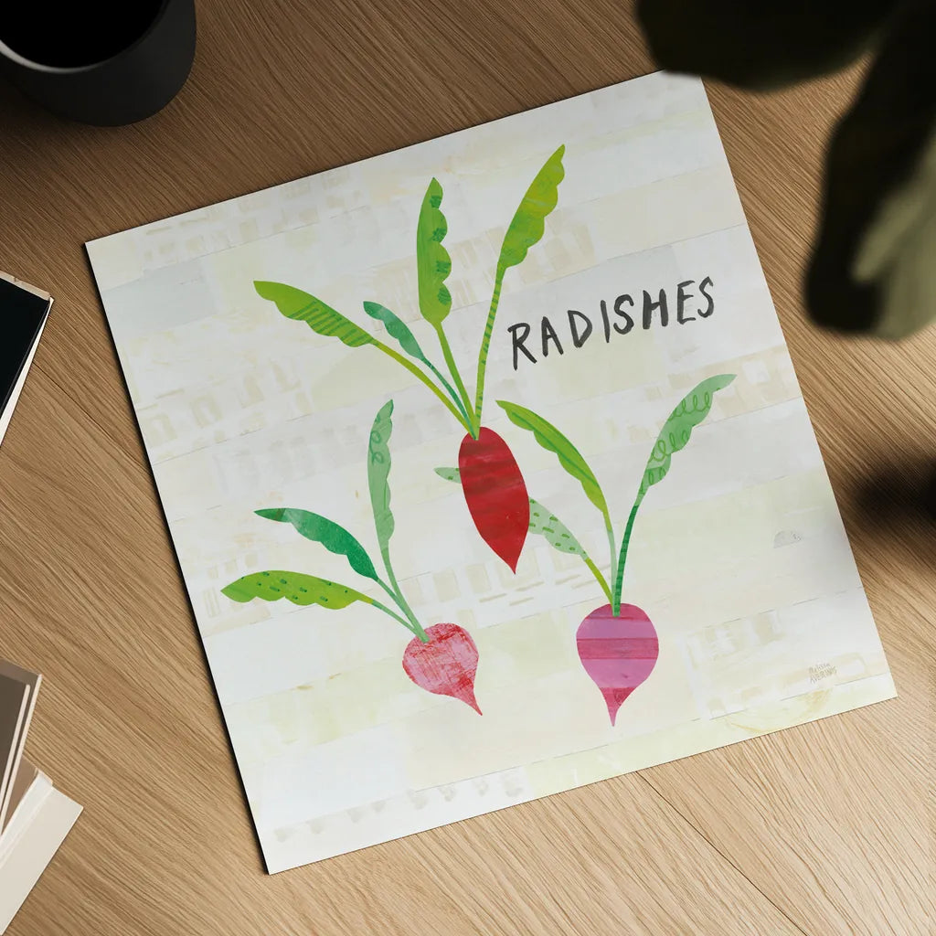 Kitchen Garden VI Cream by Melissa Averinos. Shown as a detailed flat fine art print, highlighting archival giclee quality. Available as an archival giclee rolled canvas, fine art paper, or poster print. SKU 35527a.