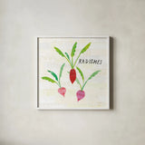 Kitchen Garden VI Cream by Melissa Averinos. Shown in a crisp white glass frame for a clean and minimalist style. Available as an archival giclee rolled canvas, fine art paper, or poster print. SKU 35527a.