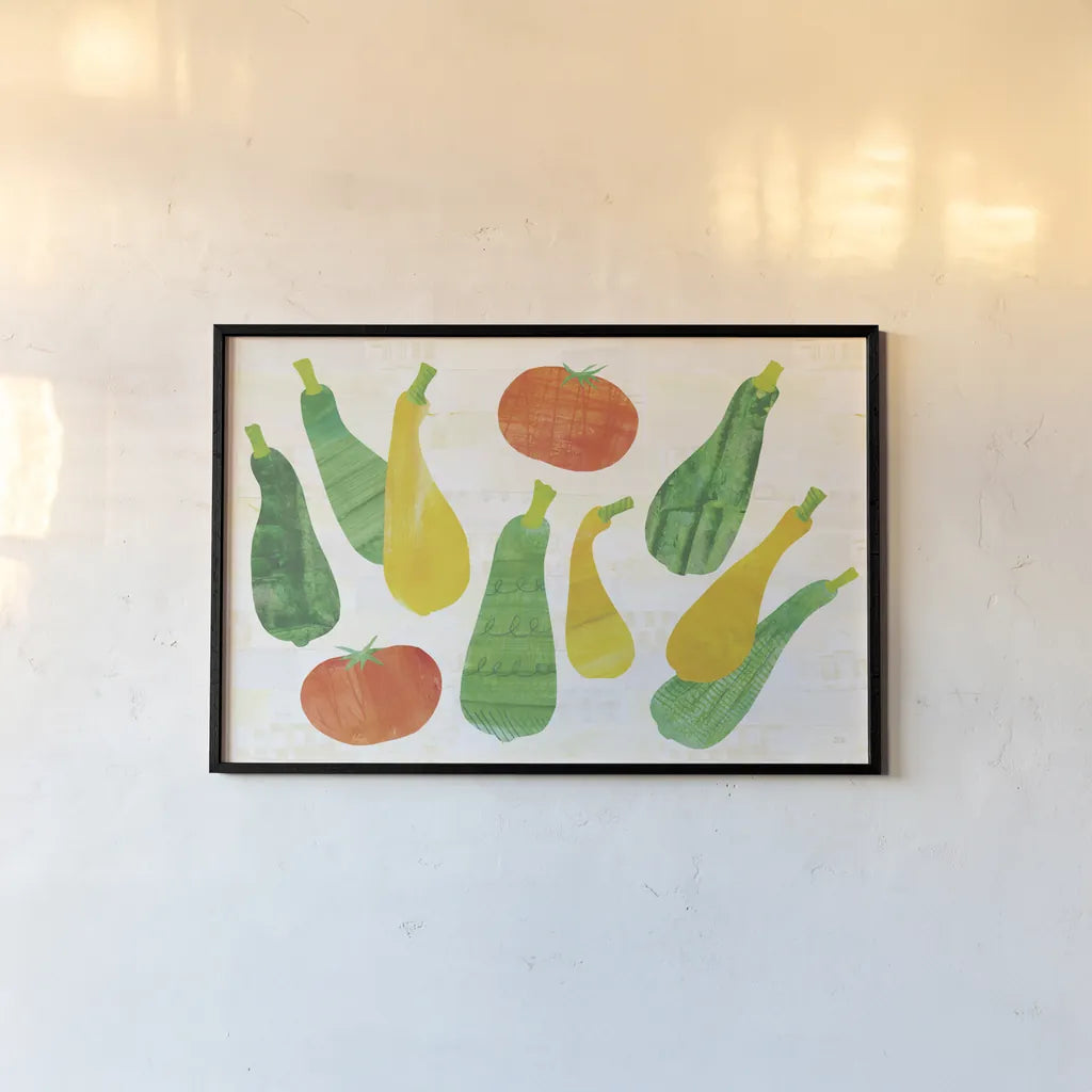 Kitchen Garden VII Cream by Melissa Averinos. shown as a paper print in a black flame. Available as a archival giclee rolled canvas, fine art paper, or poster print. SKU 35528i.