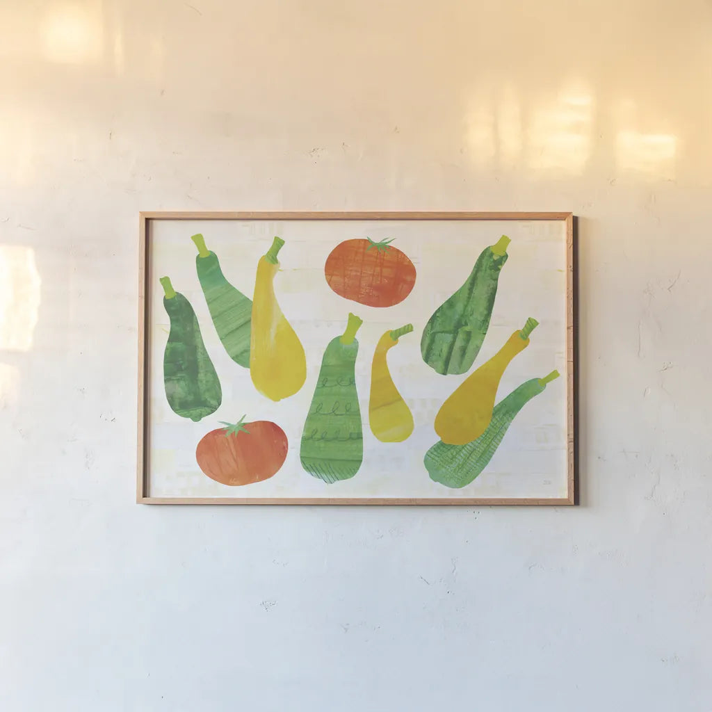 Kitchen Garden VII Cream by Melissa Averinos. shown as a paper print in a natural frame. Available as a archival giclee rolled canvas, fine art paper, or poster print. SKU 35528i.