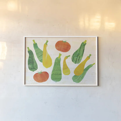 Kitchen Garden VII Cream by Melissa Averinos. shown as a paper print in a white frame. Available as a archival giclee rolled canvas, fine art paper, or poster print. SKU 35528i.