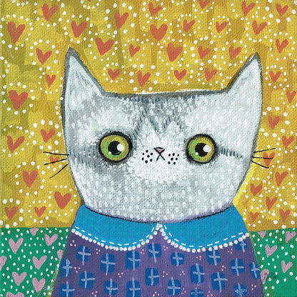Kooky Cat II by Melissa Averinos. SKU 86837a. Archival Giclee Fine art print for wall decor.