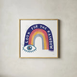 Look For the Rainbow by Melissa Averinos. Shown in a natural wood glass frame for a timeless modern aesthetic. Available as an archival giclee rolled canvas, fine art paper, or poster print. SKU 59978a.