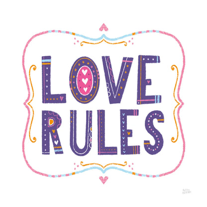 Love Rules by Melissa Averinos. SKU 59982a. Archival Giclee Fine art print for wall decor.