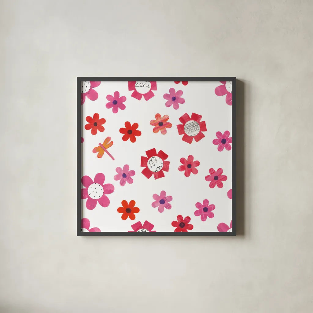 Love Words Pattern VI by Melissa Averinos. Shown in a sleek black glass frame for a contemporary gallery look. Available as an archival giclee rolled canvas, fine art paper, or poster print. SKU 39745a.