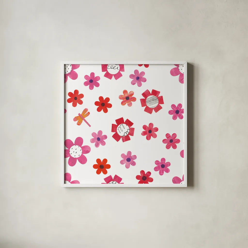 Love Words Pattern VI by Melissa Averinos. Shown in a crisp white glass frame for a clean and minimalist style. Available as an archival giclee rolled canvas, fine art paper, or poster print. SKU 39745a.