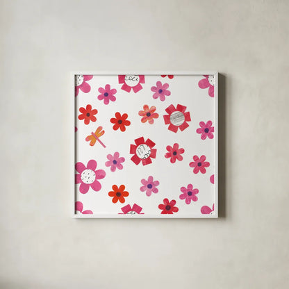 Love Words Pattern VI by Melissa Averinos. Shown in a crisp white glass frame for a clean and minimalist style. Available as an archival giclee rolled canvas, fine art paper, or poster print. SKU 39745a.