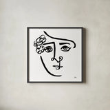 Making Faces III Crop by Melissa Averinos. Shown in a sleek black glass frame for a contemporary gallery look. Available as an archival giclee rolled canvas, fine art paper, or poster print. SKU 54521a.