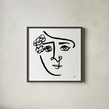 Making Faces III Crop by Melissa Averinos. Shown in a sleek black glass frame for a contemporary gallery look. Available as an archival giclee rolled canvas, fine art paper, or poster print. SKU 54521a.
