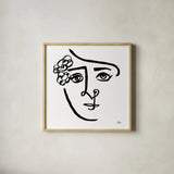 Making Faces III Crop by Melissa Averinos. Shown in a natural wood glass frame for a timeless modern aesthetic. Available as an archival giclee rolled canvas, fine art paper, or poster print. SKU 54521a.