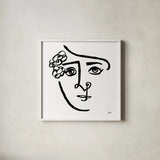 Making Faces III Crop by Melissa Averinos. Shown in a crisp white glass frame for a clean and minimalist style. Available as an archival giclee rolled canvas, fine art paper, or poster print. SKU 54521a.