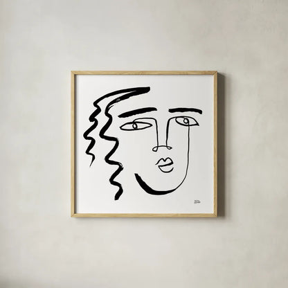 Making Faces V Crop by Melissa Averinos. Shown in a natural wood glass frame for a timeless modern aesthetic. Available as an archival giclee rolled canvas, fine art paper, or poster print. SKU 54523a.