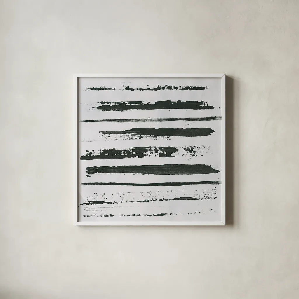 Markmaking Elements 3 by Melissa Averinos. Shown in a crisp white glass frame for a clean and minimalist style. Available as an archival giclee rolled canvas, fine art paper, or poster print. SKU 28963a.