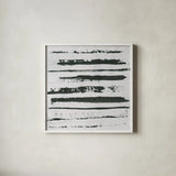 Markmaking Elements 3 by Melissa Averinos. Shown in a crisp white glass frame for a clean and minimalist style. Available as an archival giclee rolled canvas, fine art paper, or poster print. SKU 28963a.
