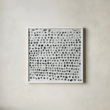 Markmaking Elements I by Melissa Averinos. Shown in a crisp white glass frame for a clean and minimalist style. Available as an archival giclee rolled canvas, fine art paper, or poster print. SKU 28961a.