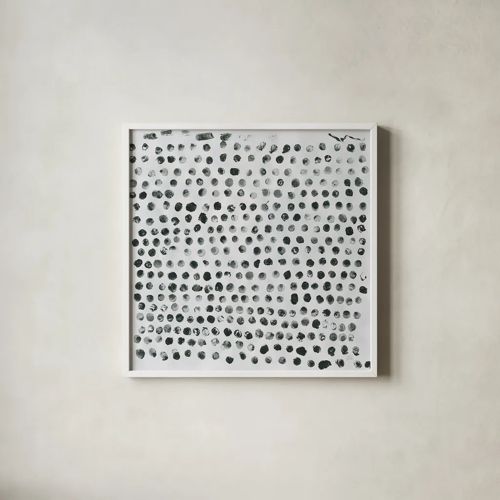 Markmaking Elements I by Melissa Averinos. Shown in a crisp white glass frame for a clean and minimalist style. Available as an archival giclee rolled canvas, fine art paper, or poster print. SKU 28961a.